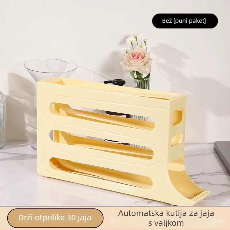 Kutija za jaja za hladnjak – kremasti stil, plastika, pohrana jaja