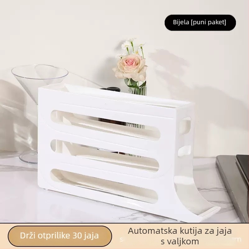 Kutija za jaja za hladnjak – kremasti stil, plastika, pohrana jaja