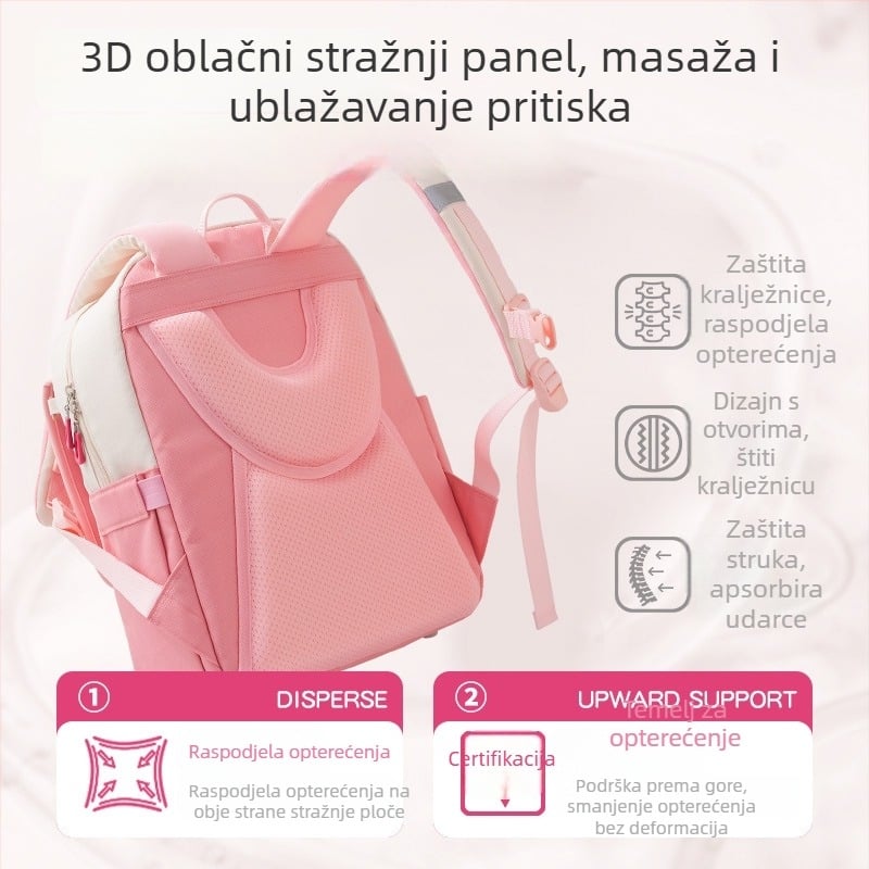 Školska torba za 3.–4. razred, Oxford tkanina, vodootporna, naramenice s zračnim jastukom, podstava od poliestera