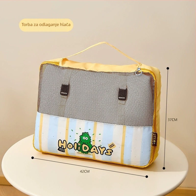 Putni set vrećica za skladištenje s crtićnim uzorkom za donje rublje i odjeću, PP materijal, višedijelni set