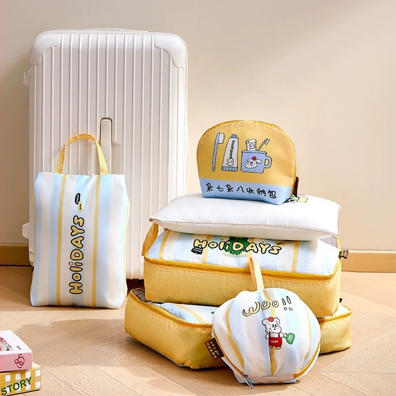 Putni set vrećica za skladištenje s crtićnim uzorkom za donje rublje i odjeću, PP materijal, višedijelni set