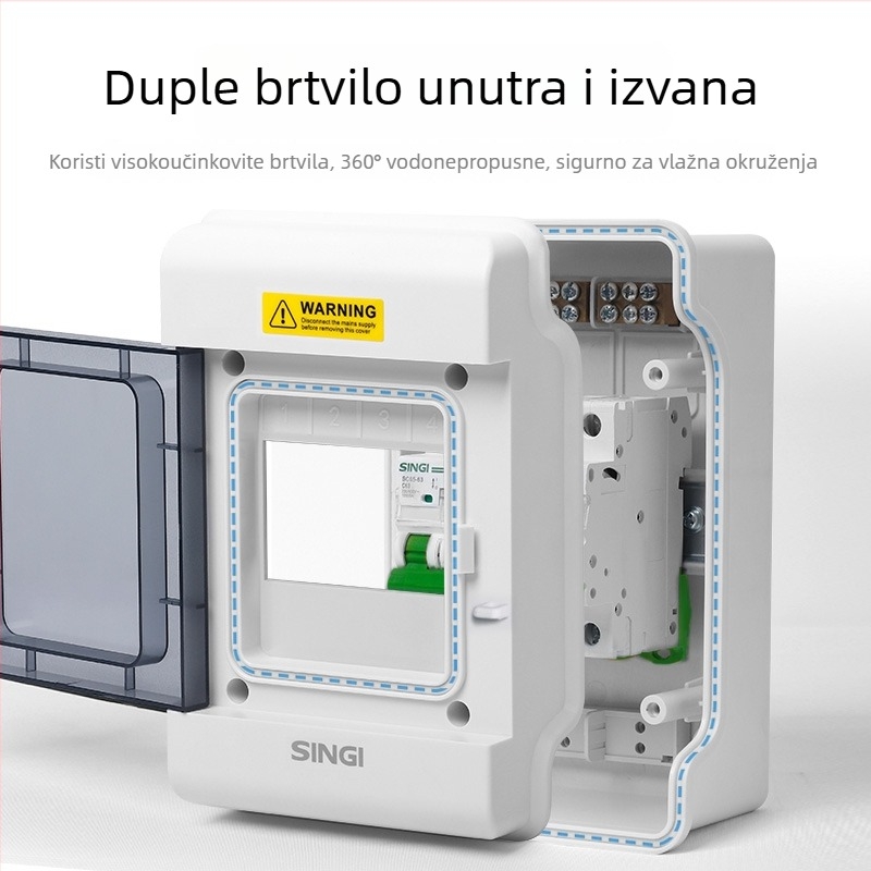 Vanjska vodootporna kutija za distribuciju, površinska montaža, ABS kućište, 4/6/9/12/18 krugova, IP66