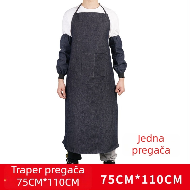 Denim pregača za zavarivanje, unisex, strukna pregača za posao, debela i otporna na habanje, veličine 90×60 cm, 100×70 cm, 110×75 cm