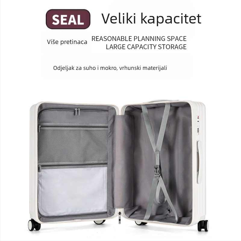 Putni kovčeg sa zatvaračem, velik kapacitet, izdržljiv, s univerzalnim kotačima, unisex
