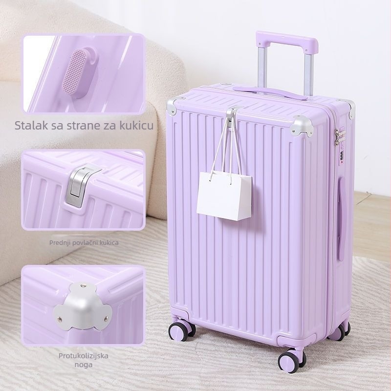 Unisex putni kovčeg od poliestera s bočnim otvaranjem, univerzalni kotači, unutarnja ABS+PC podstava, brava s lokotom, velika kapaciteta