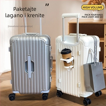 Unisex višenamjenski putni kovčeg velikog kapaciteta — otvor s aluminijskim okvirom, ABS+PC materijal, vodootporan, otporan na habanje, protiv krađe, mokro/suho odvajanje, univerzalni kotači, 4 kg, običan kombinacijski zaključavač, za poslovna putovanja