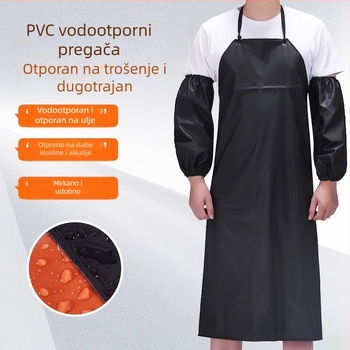 PVC vodootporna pregača, duga, s džepom, otporna na ulje, kiseline i lužine, industrijska upotreba