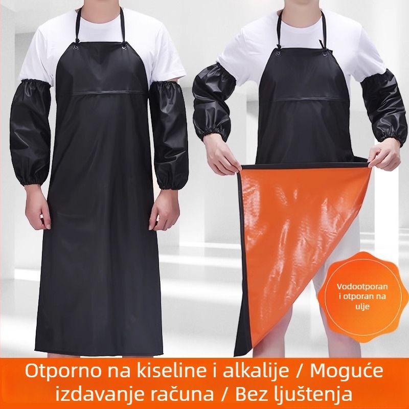 PVC vodootporna pregača, duga, s džepom, otporna na ulje, kiseline i lužine, industrijska upotreba