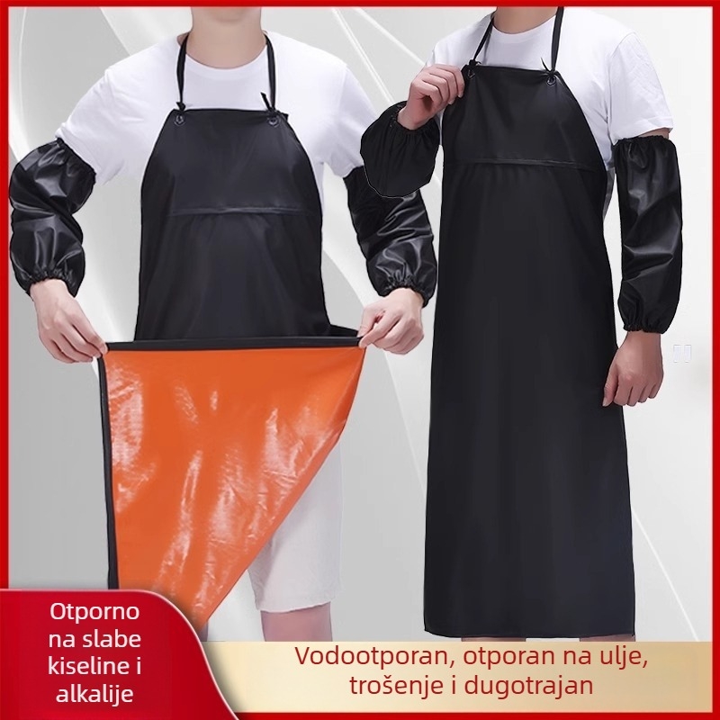PVC vodootporna pregača, duga, s džepom, otporna na ulje, kiseline i lužine, industrijska upotreba