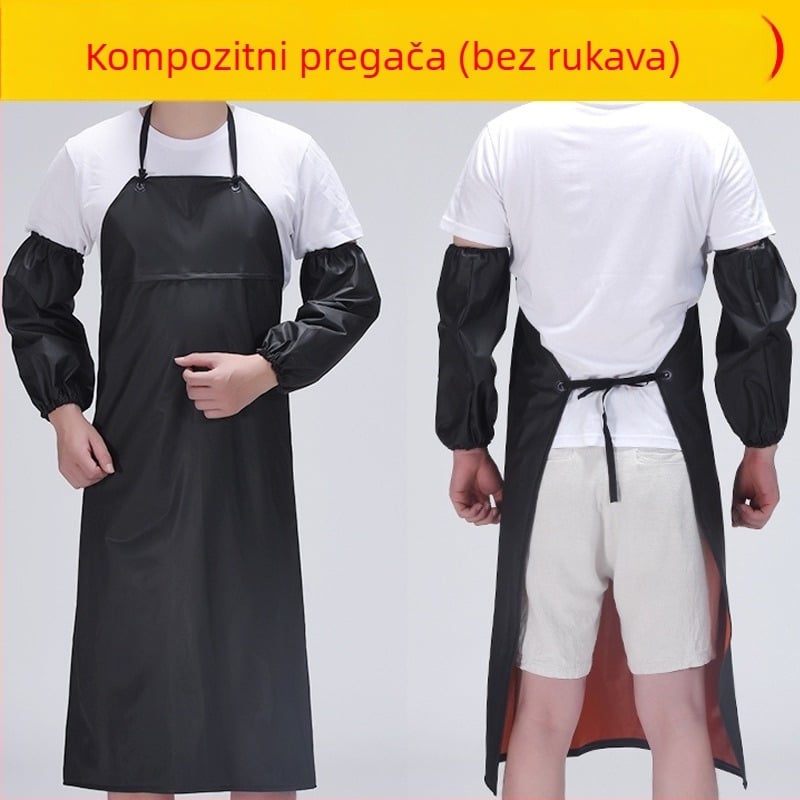 PVC vodootporna pregača, duga, s džepom, otporna na ulje, kiseline i lužine, industrijska upotreba