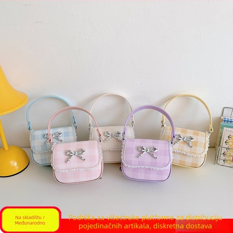 Dječja crossbody torba za djevojčice, PU materijal, street stil, mašnica detalj, lagan ergonomski dizajn