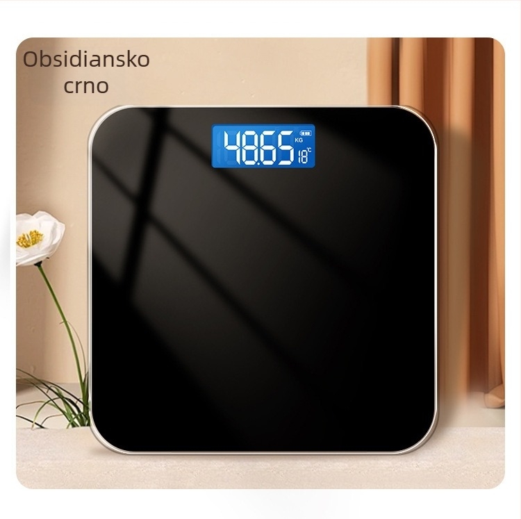 Pametna vaga za tjelesnu masu i postotak tjelesne masti, USB punjenje, 180 kg nosivost, visoko precizan senzor, HD LCD zaslon