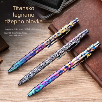 Taktičko pero od titanijskog legura s bolt-action mehanizmom i digitalnim kamuflažnim uzorkom — Pioneer EDC