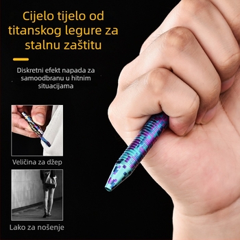 Taktičko pero od titanijskog legura s bolt-action mehanizmom i digitalnim kamuflažnim uzorkom — Pioneer EDC