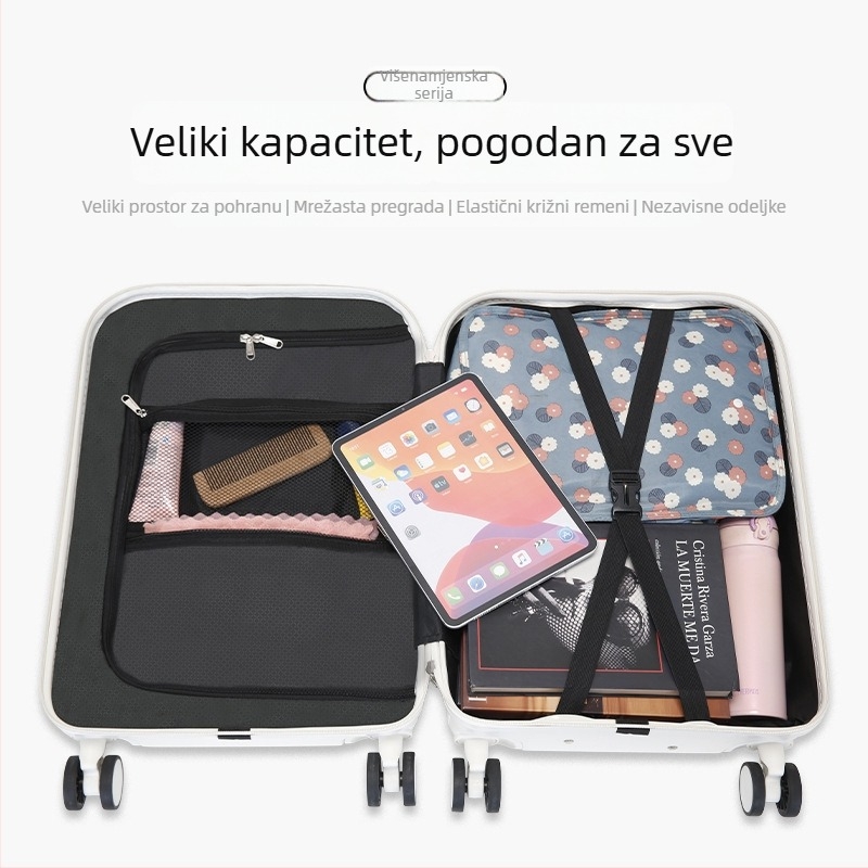 Putni kovčeg s prednjim otvaranjem, USB priključkom, vodootporan, zaštita od krađe, univerzalni kotači, ABS+PC