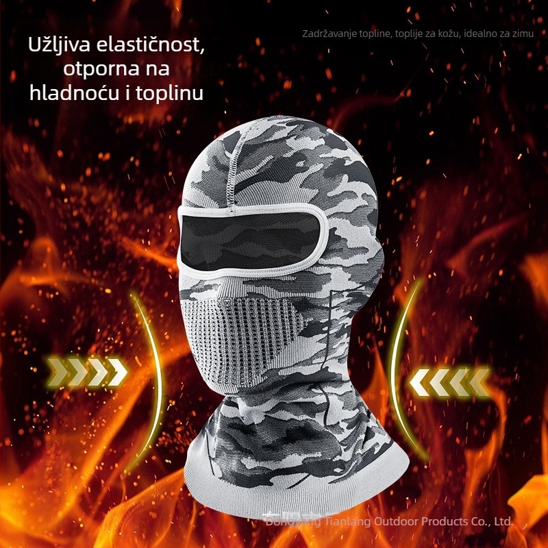 Maska za vožnju biciklom s maskirnom pletenom kapom, najlonski materijal, za vanjsku upotrebu, unisex, za biciklizam, motociklizam, ribolov, planinarenje i skijanje