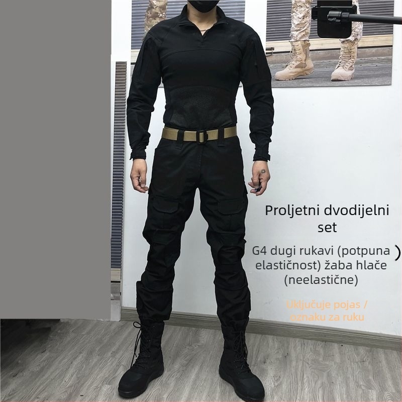 Taktički kamuflažni komplet za proljeće za muškarce – poliester, materijal koji odvodi vlagu, jakna s fleeceom i otporne tajice