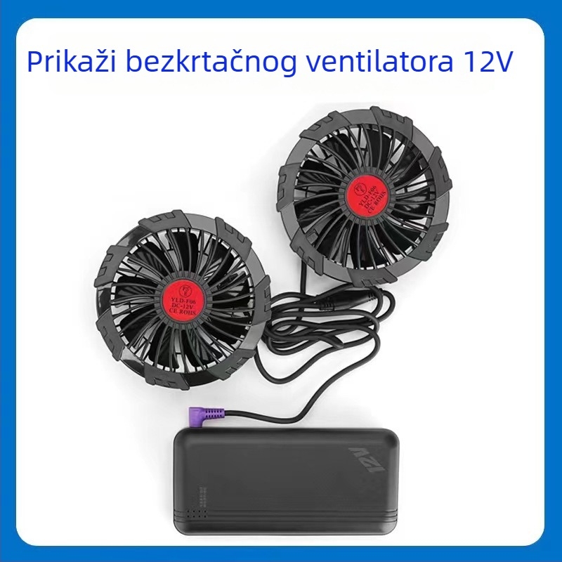 Vesta s ventilatorom za ljeto, bez rukava, rad na otvorenom, 100% poliester