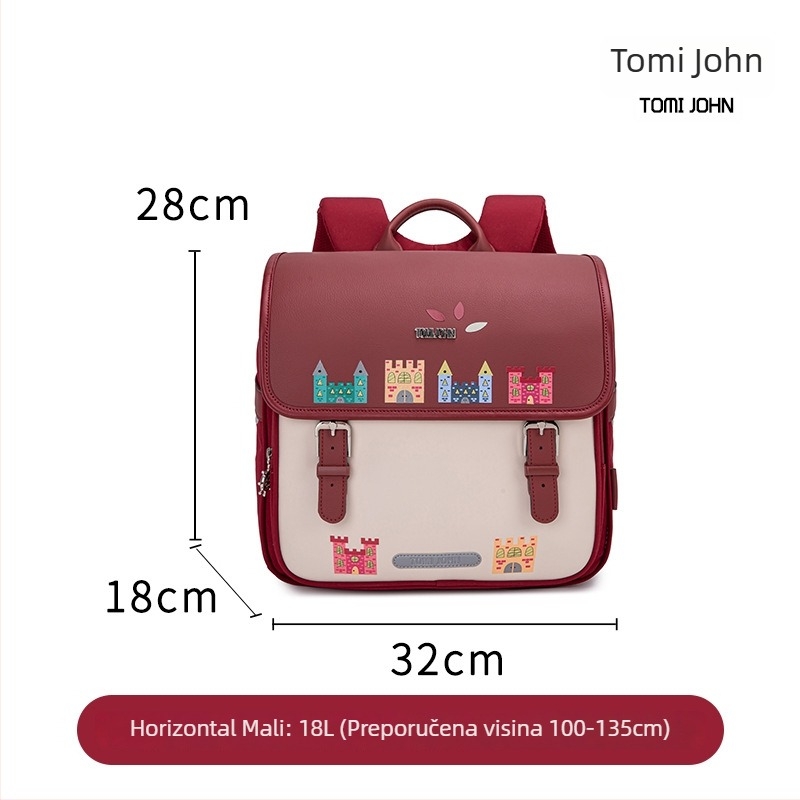 Tommy John školska torba za učenike od 1. do 6. razreda, horizontalna verzija, 2025 novo izdanje, zaštita kralježnice, smanjenje težine, noćni reflektirajući elementi, naramenice s zračnim jastucima, geometrijski uzorak