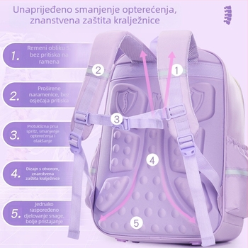 Ruksak za osnovnu školu, unisex, zaštita kralježnice, vodootporan, velik kapacitet, Oxford tkanina