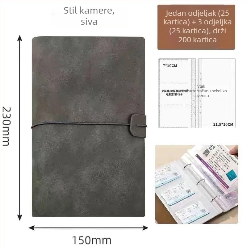 Album za pohranjivanje karata i fotografija - kristalni fotoalbum stil, kožni omot, veza: drugo, marka Unique, namjena: dječji fotoalbum