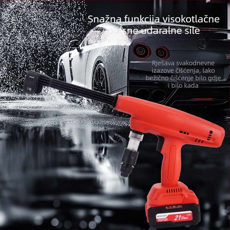 Shenxin Bežični pištolj za pranje auta visokog tlaka, punjiva litijska baterija, prijenosni kućni alat za čišćenje, za pranje auta i čišćenje