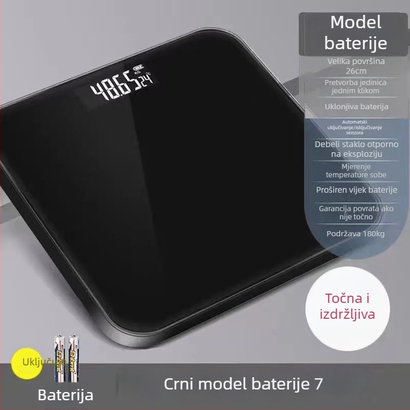 Digitalna vaga za odrasle, punjiva baterija, mjerenje težine, maksimalna nosivost 360