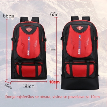 Putni ruksak velikog kapaciteta 36–55 L, otporan na prskanje vode, za 15-inčni laptop, dvostruke naramenice, podstava od poliestera