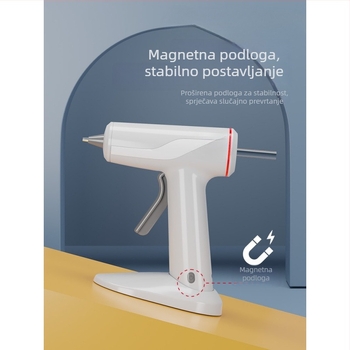 Bežično napajano ljepilo pištolj topljeno ljepilo, Li-ion baterija, ABS kućište, kompaktnog dizajna za kućnu upotrebu, širina kapljice 2, maksimalni tlak 12