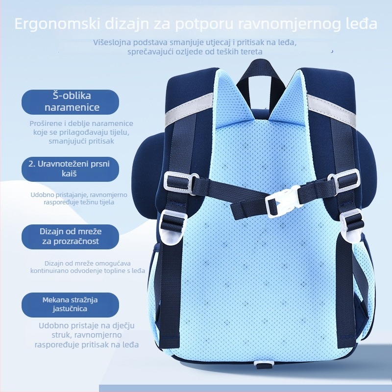 Torba za vrtić s karikaturnim uzorkom — Materijal: diving cloth; Uzorak: cartoon; Prozračna, Vodootporna, Otporna na habanje