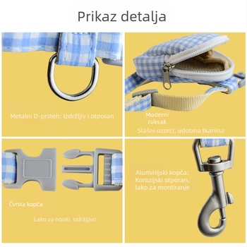 Mačji harnes s kaišem, voćna torbica, I-oblik dizajn prsa-nazad, platno, porijeklo Zhejiang