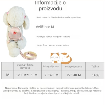 Mačji harnes s kaišem, voćna torbica, I-oblik dizajn prsa-nazad, platno, porijeklo Zhejiang