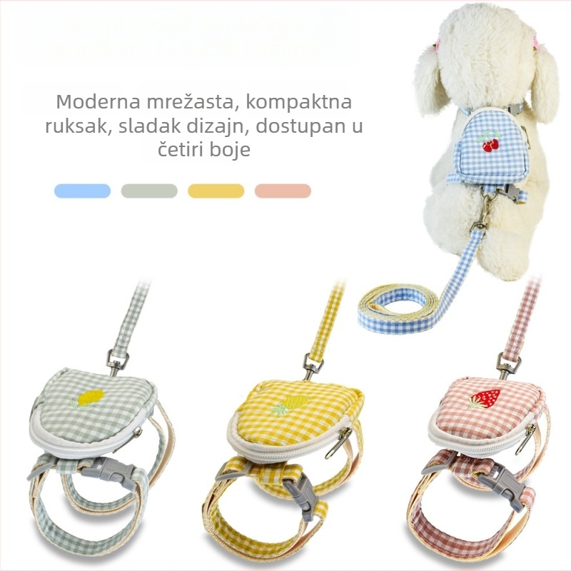 Mačji harnes s kaišem, voćna torbica, I-oblik dizajn prsa-nazad, platno, porijeklo Zhejiang