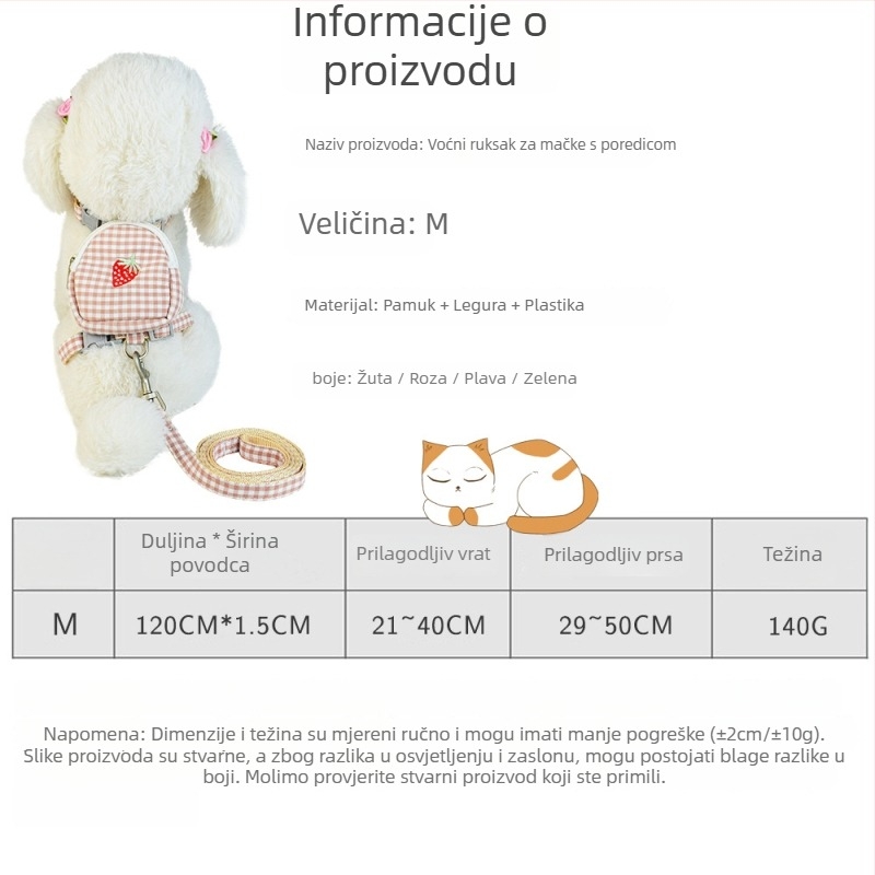 Mačji harnes s kaišem, voćna torbica, I-oblik dizajn prsa-nazad, platno, porijeklo Zhejiang