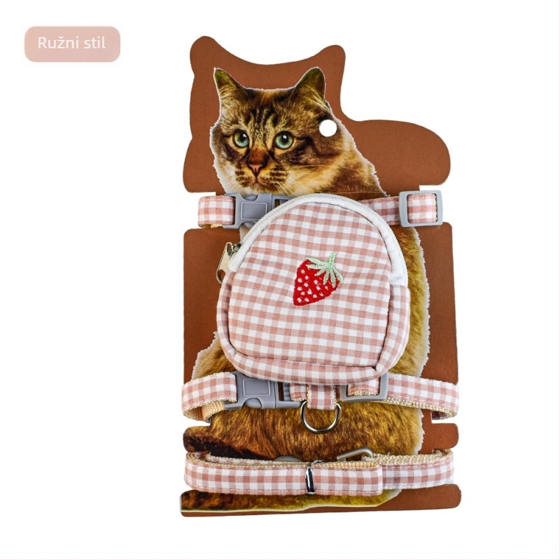 Mačji harnes s kaišem, voćna torbica, I-oblik dizajn prsa-nazad, platno, porijeklo Zhejiang