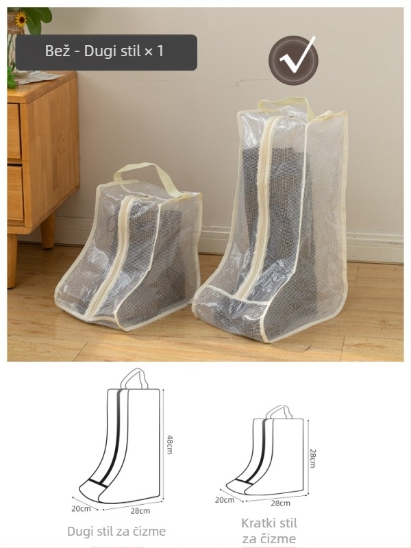 Torba za pohranu cipelja, 3D prozirni dizajn, vodootporna i otporna na prljanje, PE materijal, minimalistički stil