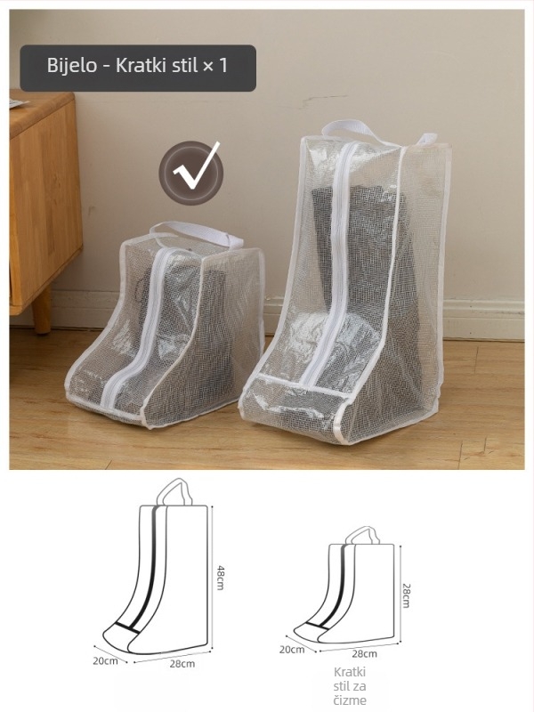 Torba za pohranu cipelja, 3D prozirni dizajn, vodootporna i otporna na prljanje, PE materijal, minimalistički stil