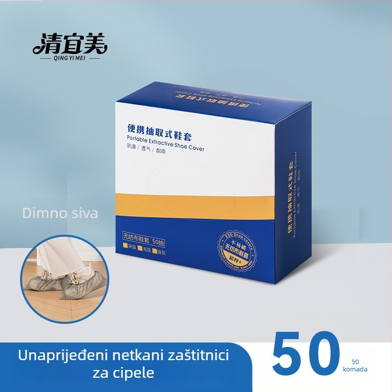 Jednokratne navlake za obuću u kutiji, netkani materijal, vodootporne, protuklizne, otporne na habanje, debljina 21 g