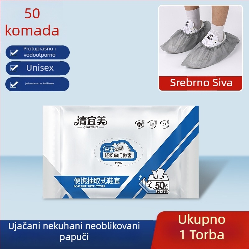 Jednokratne navlake za obuću u kutiji, netkani materijal, vodootporne, protuklizne, otporne na habanje, debljina 21 g