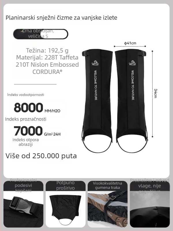 Cordura snježne gaitere za odrasle – zaštita listova, alpinizam, planinarenje i kampiranje, vodootporno Taslan/Nylon