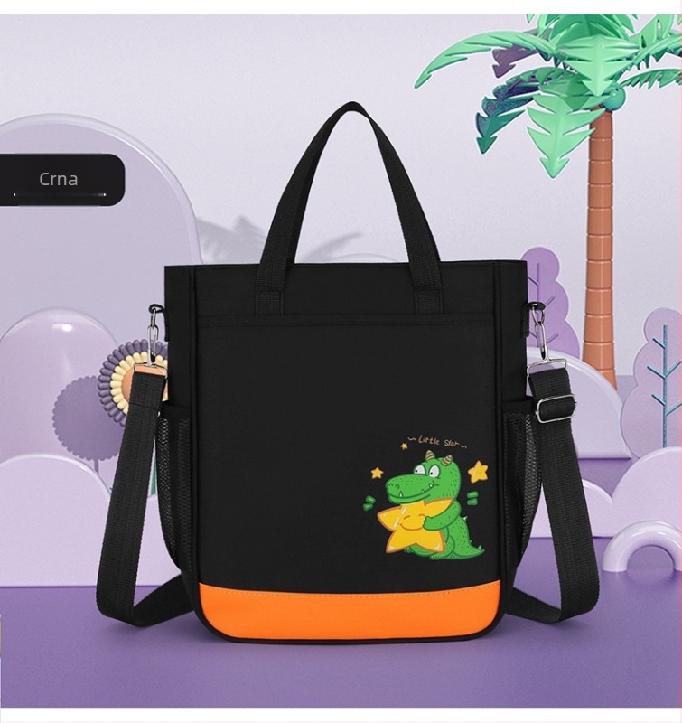 Školska torba satchel s karikaturalnim životinjskim uzorkom, Oxford tkanina, kapacitet ispod 20 L, zatvarač
