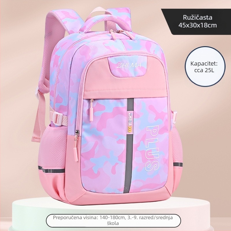 Sesame Baby školska torba, lagani ruksak za učenike od 1. do 9. razreda, unisex, zaštita leđa i smanjenje opterećenja, karirani uzorak, najlonska podstava, kaiševi sa zračnim jastučićima