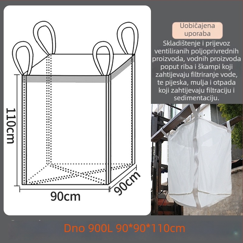 Prozračna ton torba za prijevoz vode, škampi, pijeska i mulja; kvadratnog oblika; materijal: izdržljiva mrežasta tkanina; kapacitet: više veličina; marka Kaixiu