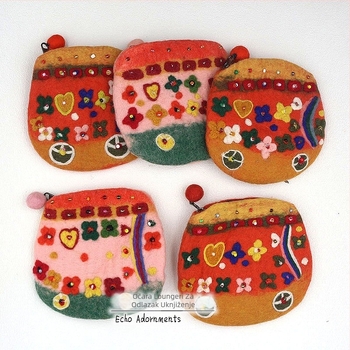 Filc novčanik za kovance s cvjetnim uzorkom, svjež i sladak stil, za žene, jesen 2025 (Materijal: Filc; Uzorak: Cvijeće; Stil: Svjež i sladak; Spol: Žene; Godina/Sezona: Jesen 2025)