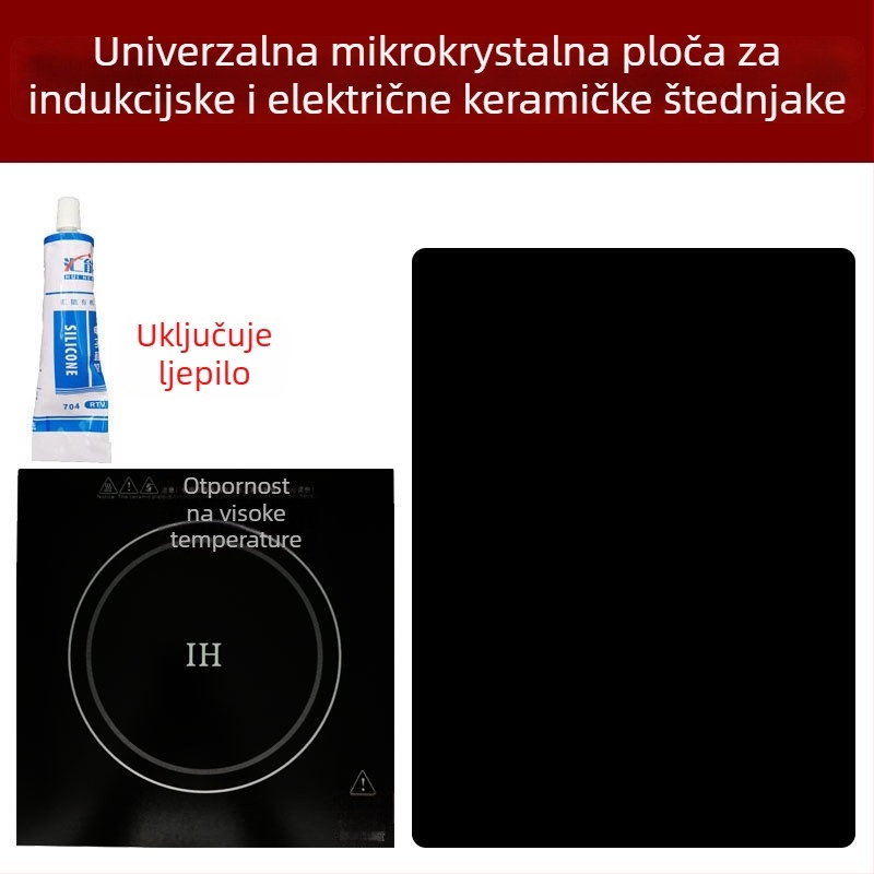 Staklena ploča za grijanje za indukcijski kuhalo, okruglog oblika, mikrokrystalna ploča – dodatak za električnu keramičku ploču