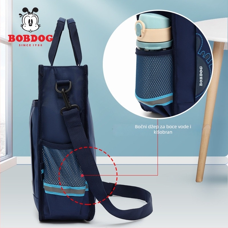 Torba od platna za učenike osnovne škole, crossbody, velika kapaciteta, vodootporna, ultra lagana — Babu Bean