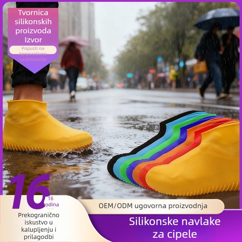 Silikonske navlake za cipele za kišu, vodootporne, protuklizne, otporne na habanje, debeli, za muškarce i žene, za vanjsku upotrebu