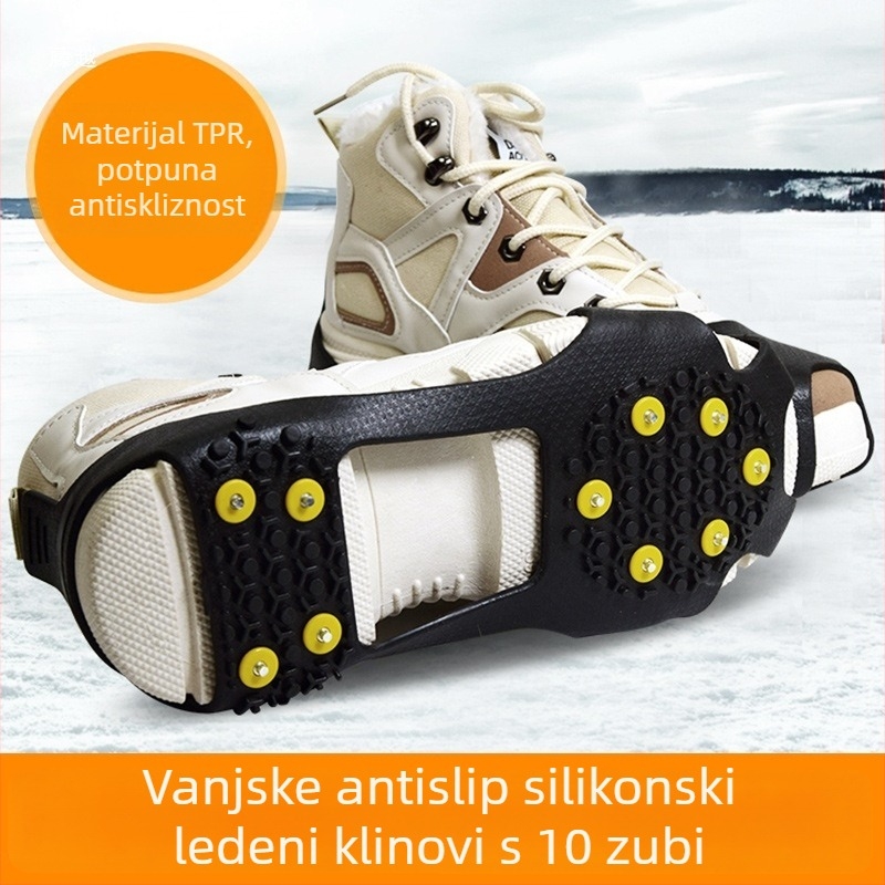 Ledni krpelji za cipele, s 8/10/24 zubima, protivklizni za snijeg i outdoor planinarenje