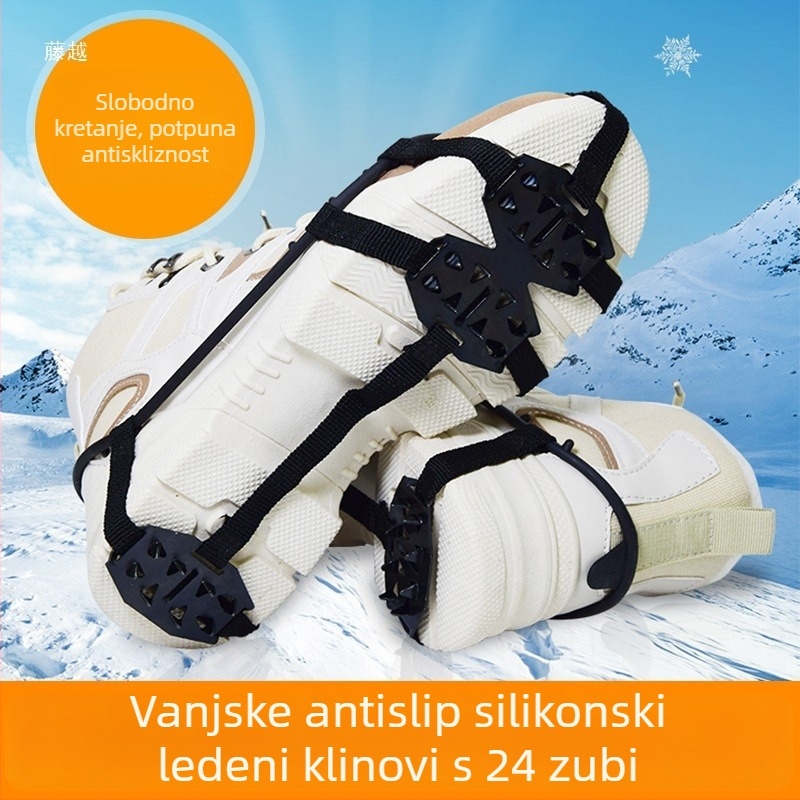 Ledni krpelji za cipele, s 8/10/24 zubima, protivklizni za snijeg i outdoor planinarenje