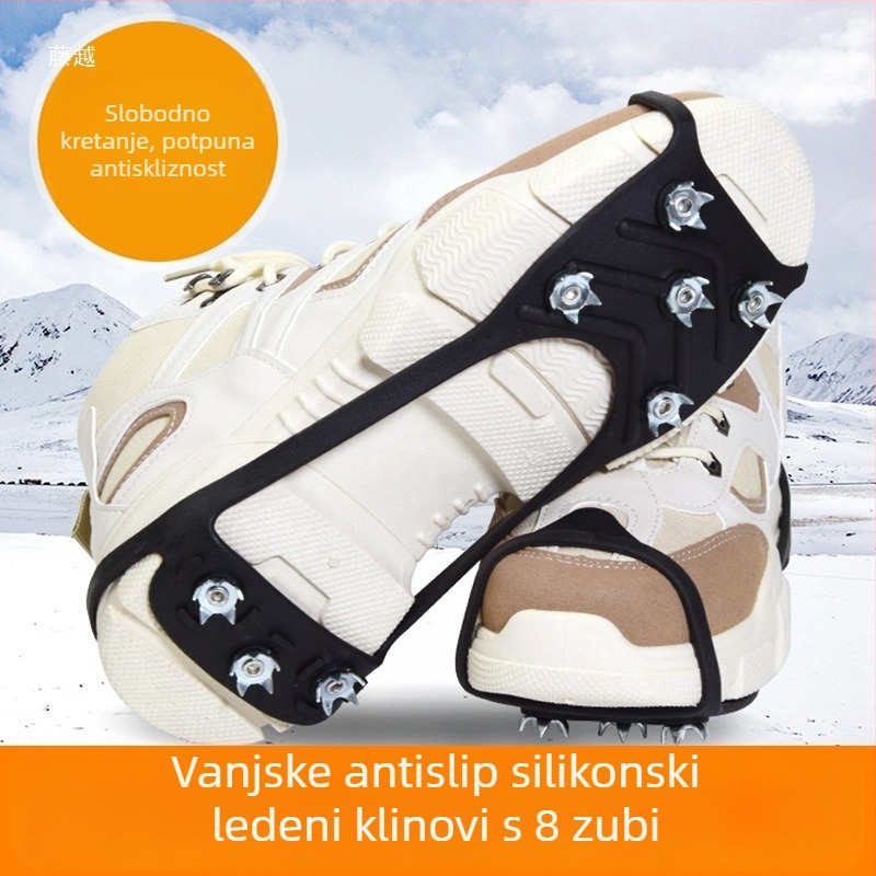 Ledni krpelji za cipele, s 8/10/24 zubima, protivklizni za snijeg i outdoor planinarenje